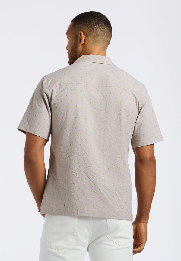 Buffalo David Bitton Salaman Men's Short-Sleeve Patterned Shirt with Chest Pockets color TUFFET