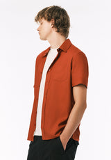 Buffalo David Bitton Sirilo Men's Short Sleeve Shirt COLOR Baked Apple Red 