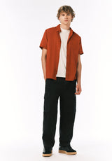 Buffalo David Bitton Sirilo Men's Short Sleeve Shirt COLOR Baked Apple Red 