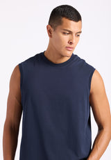 Débardeur en jersey coupe décontractée à col rond pour homme Kingster, Bleu minuit - BM24601