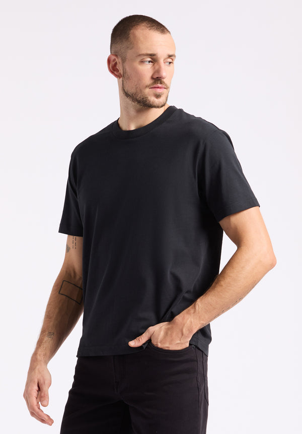 Buffalo David Bitton Kanto Men's Short-Sleeve Crew Neck Jersey T-Shirt color BLACK