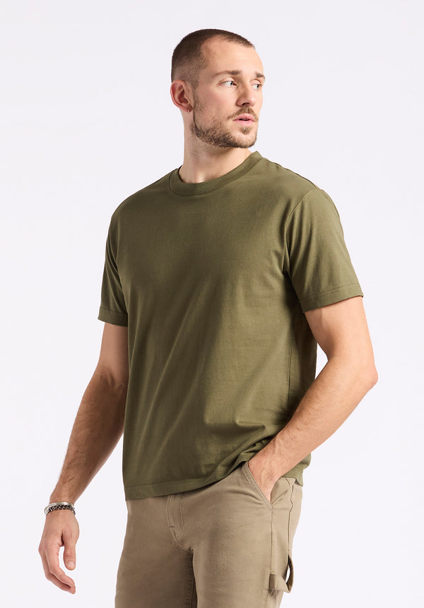 Buffalo David Bitton Kanto Men's Short-Sleeve Crew Neck Jersey T-Shirt color FERN