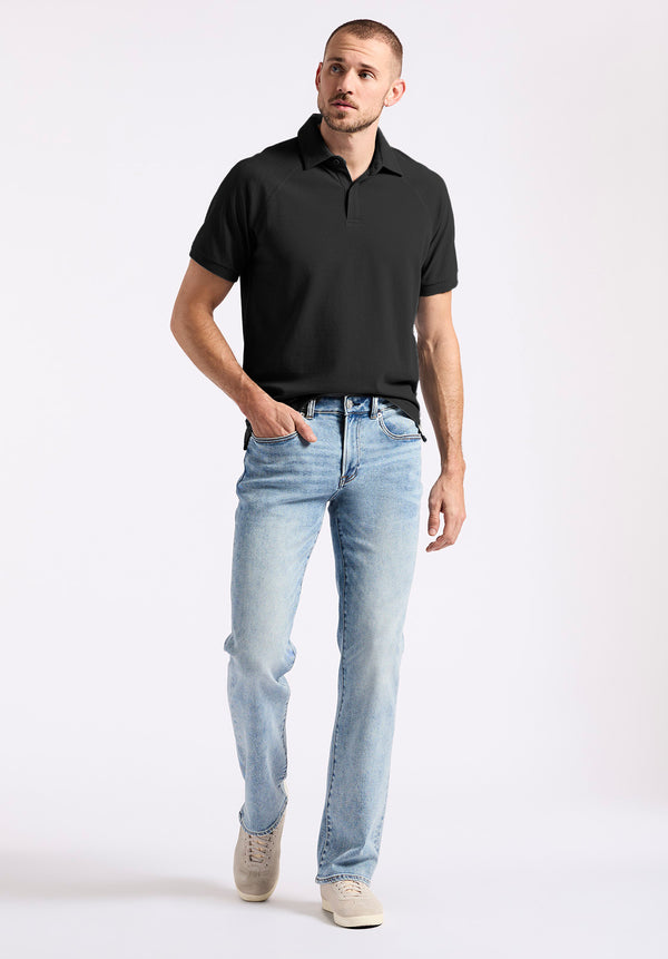 Buffalo David Bitton Kindell Men's Short-Sleeve Piqué Polo color BLACK