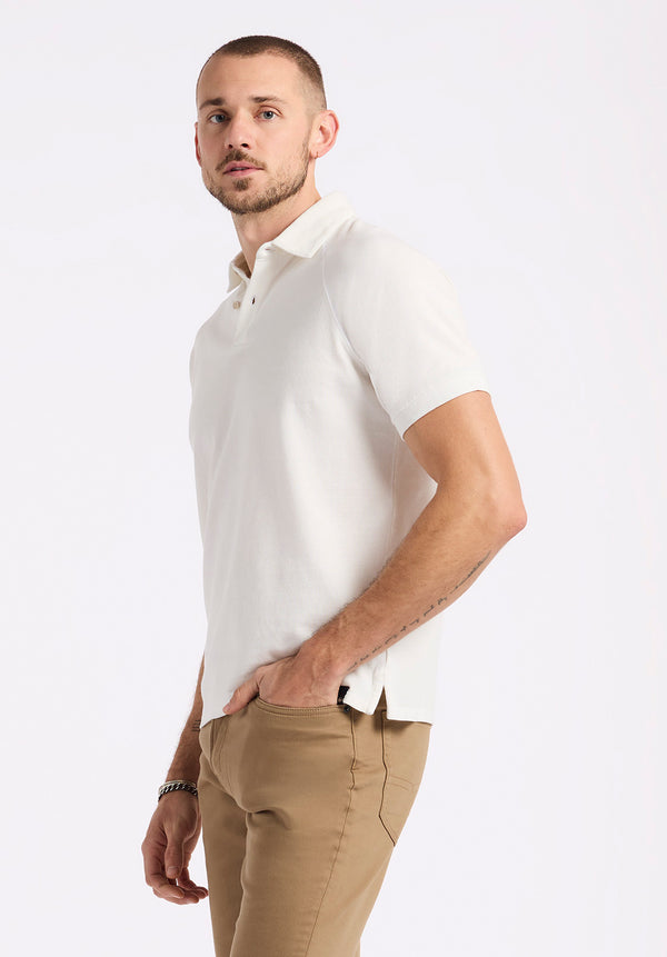 Buffalo David Bitton Kindell Men's Short-Sleeve Piqué Polo color MILK