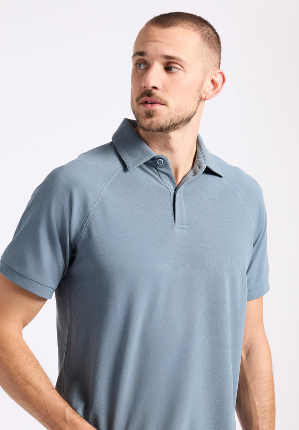 Buffalo David Bitton Kindell Men's Short-Sleeve Piqué Polo color MIRAGE