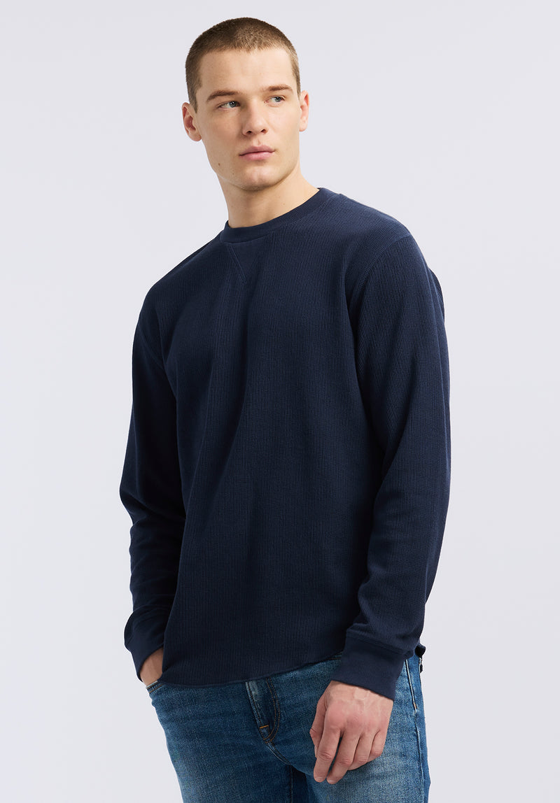 Kaleb Men's Long-Sleeve Crewneck Top, MIDNIGHT BLUE – Buffalo Jeans CA