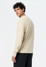 Kandid Men's Long-Sleeve Relaxed Henley Top color PEYOTE