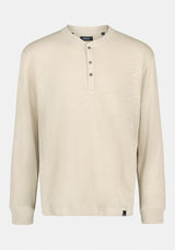 Kandid Men's Long-Sleeve Relaxed Henley Top color PEYOTE