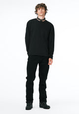 Kade Men's Long Sleeve Relaxed Pocket Top color BLACK