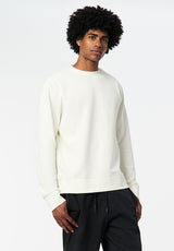 Kaya Men's Relaxed Crewneck Sweatshirt color MILK