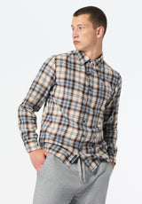 Simbio Men's Long-Sleeve Plaid Shirt color WOODSMOKE