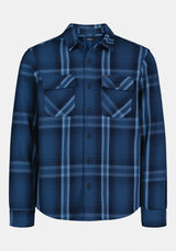 Samme Men's Long-Sleeve Relaxed Plaid Shirt color WHALE