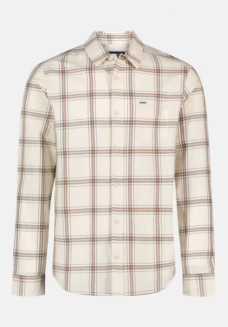 Sago Men’s Long-Sleeve Plaid Shirt color BUTTERCREAM