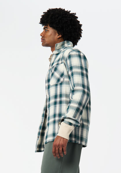 Sinclair Men's Long-Sleeve Plaid Shirt color DEEP TEAL