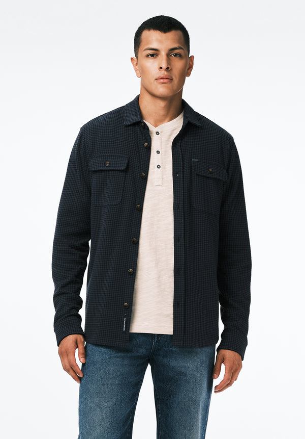 Samme Men's Long-Sleeve Plaid Blanket Shirt color MIDNIGHT BLUE