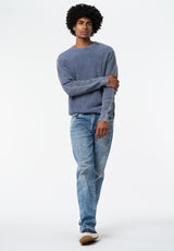 Washy Men's Textured Knit Crewneck Sweater color WHALE