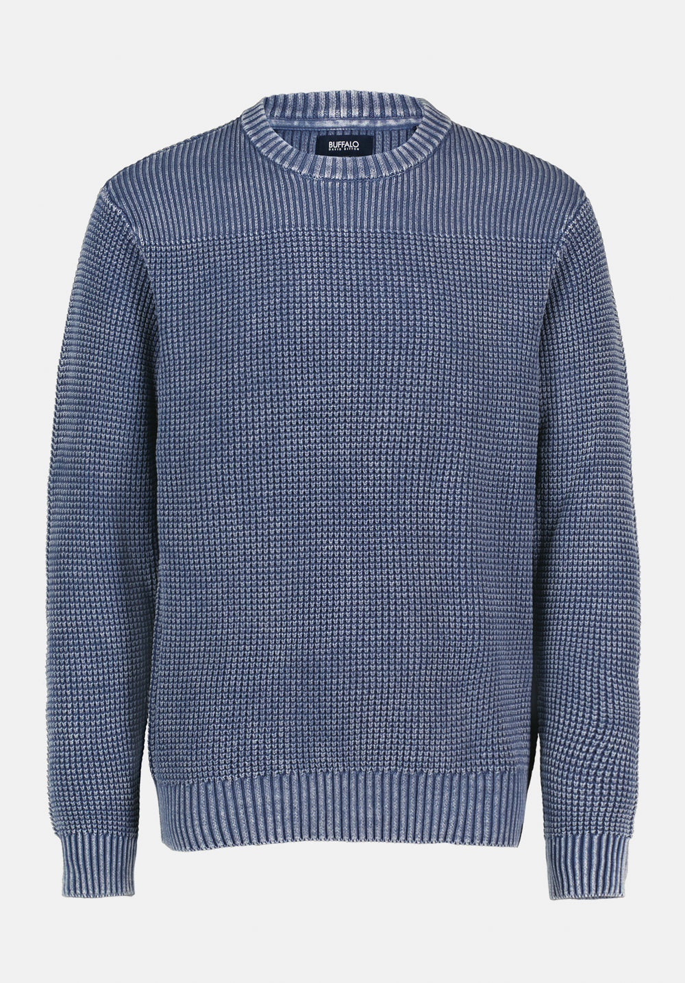 Washy Men's Textured Knit Crewneck Sweater, WHALE – Buffalo Jeans CA