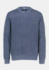Washy Men's Textured Knit Crewneck Sweater color WHALE