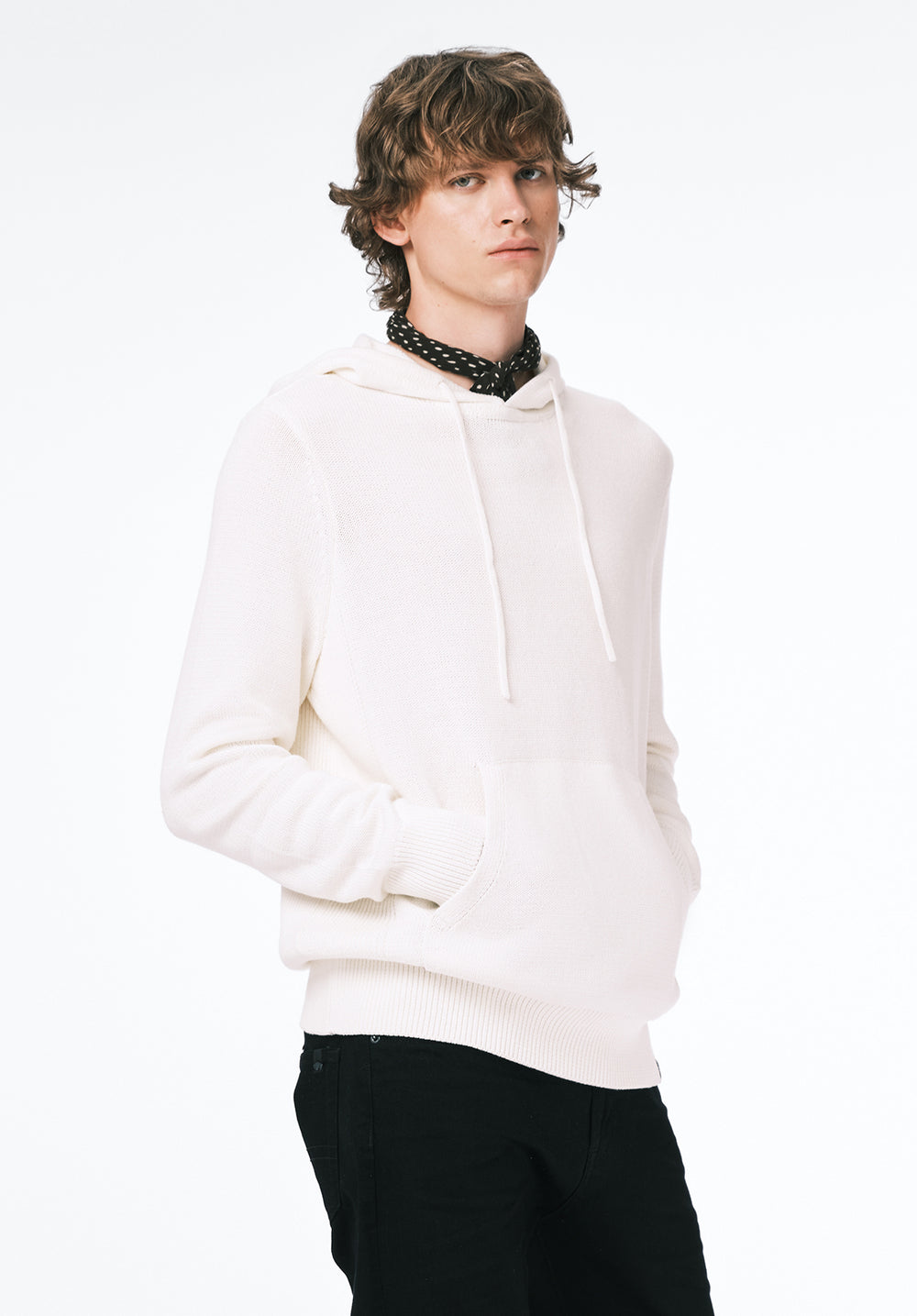 Wilbur Men's Knit Hoodie with Kangaroo Pocket, MILK – Buffalo Jeans CA