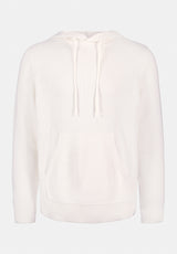 Wilbur Men's Knit Hoodie with Kangaroo Pocket color MILK