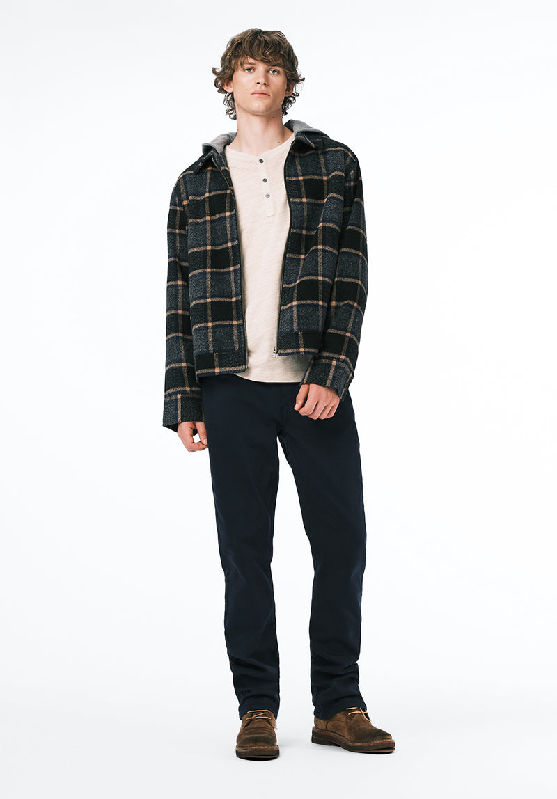 Jude Men's Hooded Plaid Zip Jacket, Charcoal – Buffalo Jeans CA