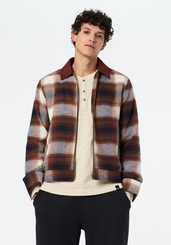Julio Men's Boxy Plaid Jacket color TAN