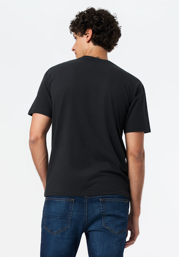 Trystan Men's Graphic T-Shirt with Plains Drifter Print color BLACK