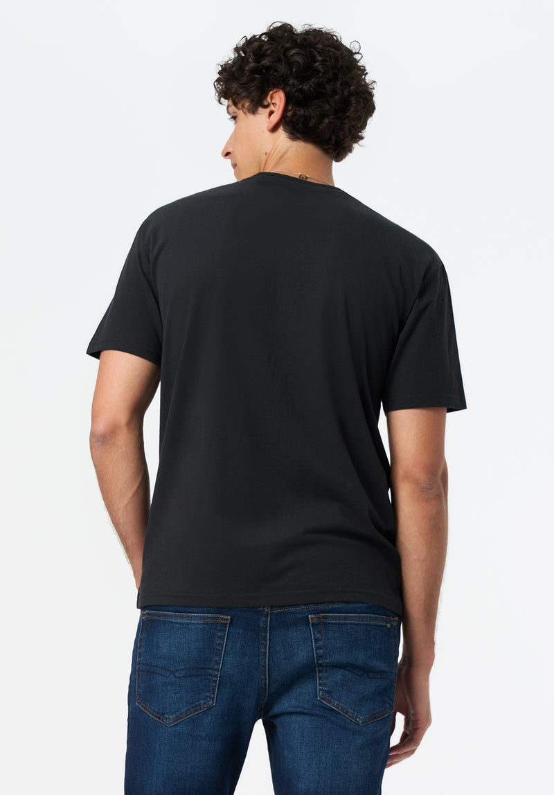 Trystan Men's Graphic T-Shirt with Plains Drifter Print color BLACK