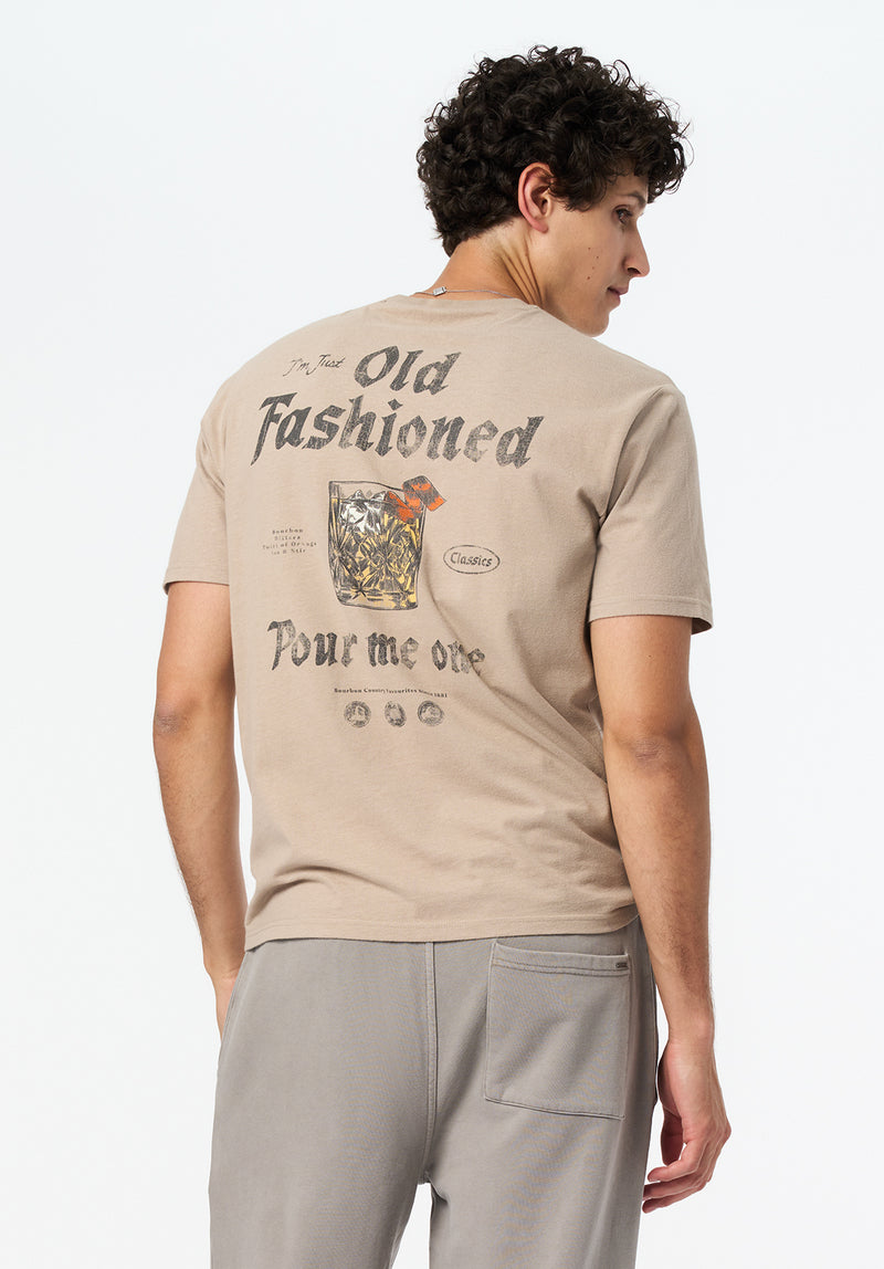 Thayer Men's Graphic T-Shirt with Old Fashioned Cocktail Print color TUFFET