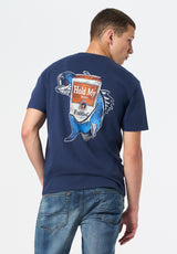 Tiernan Men's Graphic T-Shirt with Beer and Fishing Print color WHALE