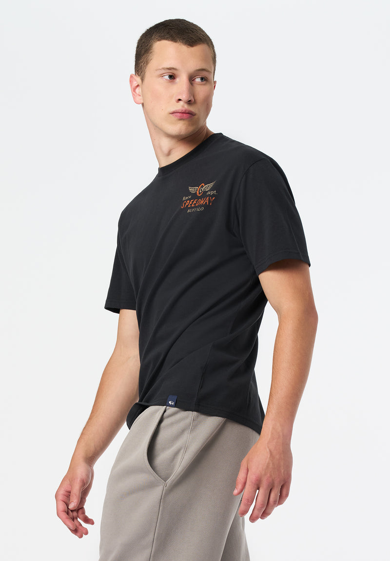 Tilden Men's Graphic T-Shirt with Speedway Print color BLACK