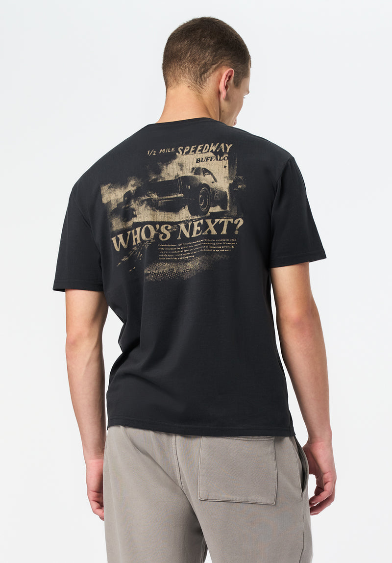 Tilden Men's Graphic T-Shirt with Speedway Print color BLACK