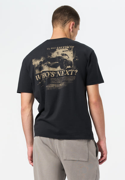 Tilden Men's Graphic T-Shirt with Speedway Print color BLACK