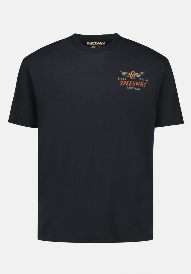 Tilden Men's Graphic T-Shirt with Speedway Print color BLACK