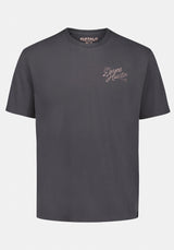 Tavian Men's Graphic T-Shirt with Desert Hustlin Print color GRAY PINSTRIPE