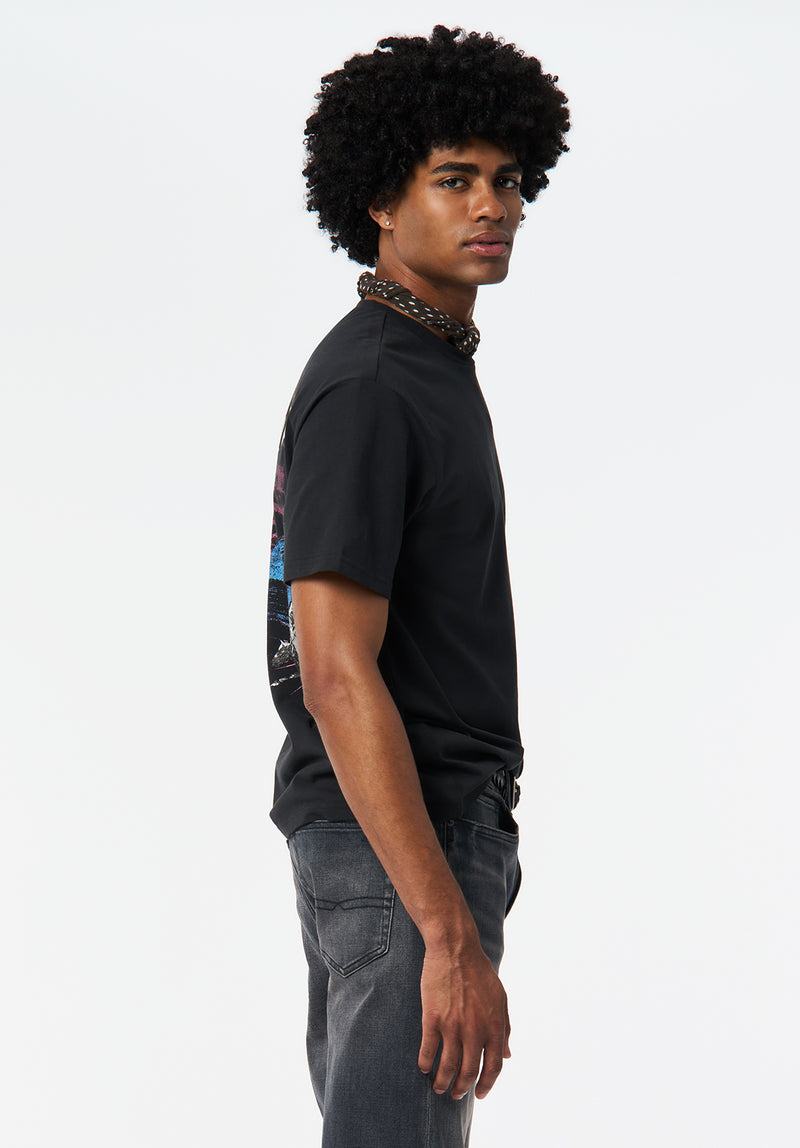 Talan Men's Graphic T-Shirt with Badlands Print color BLACK