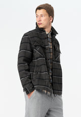 Jace Men's Plaid Shacket color CHARCOAL