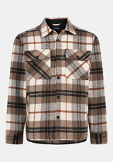 Jace Men's Plaid Shacket color MILK