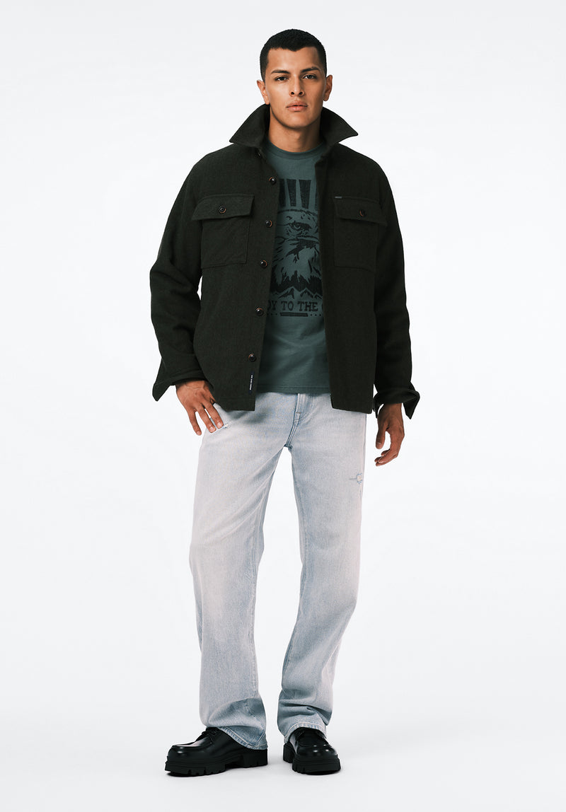 Trelan Men's Graphic T-Shirt with Eagle Print color DARK FOREST