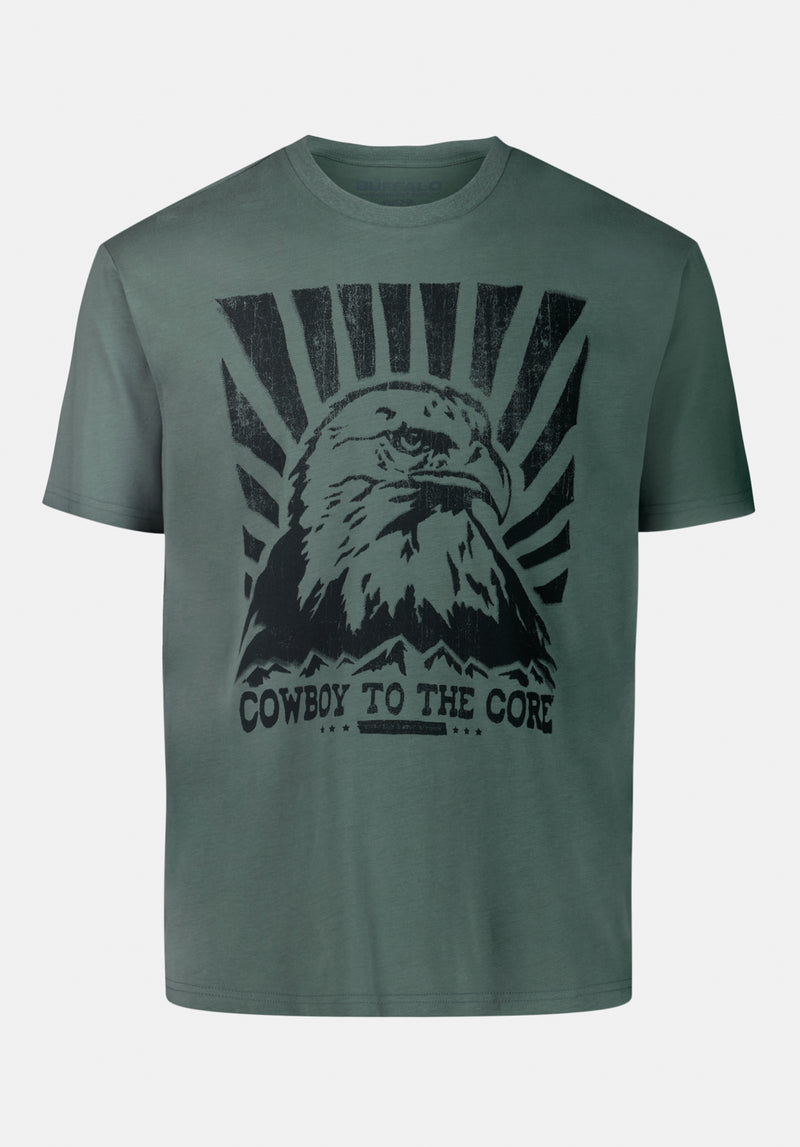 Trelan Men's Graphic T-Shirt with Eagle Print color DARK FOREST
