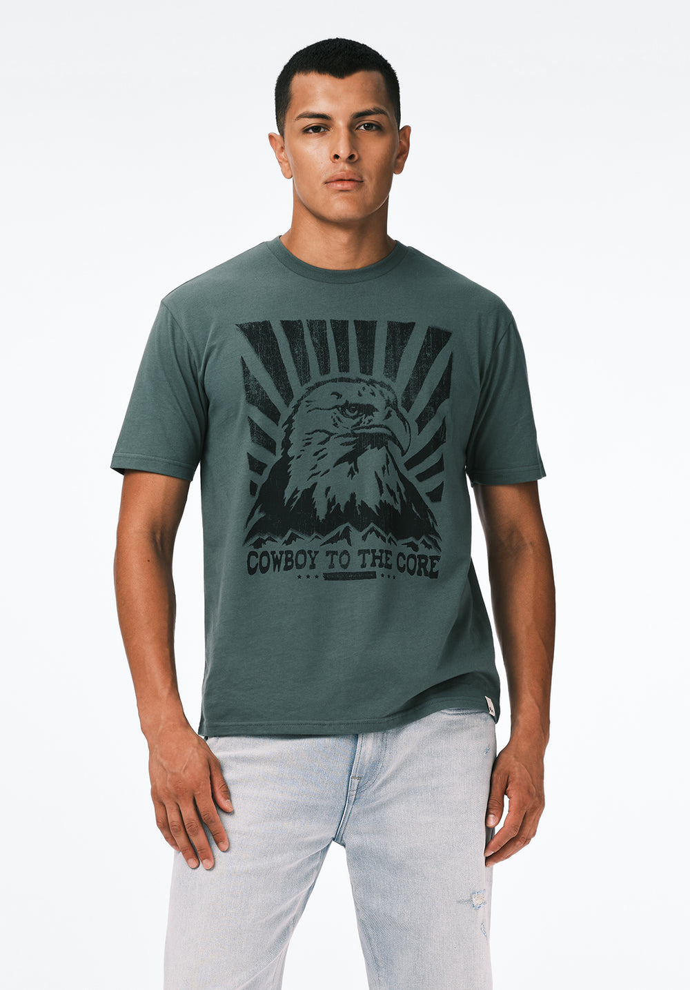 Trelan Men's Graphic T-Shirt with Eagle Print, DARK FOREST