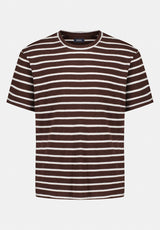 Kosta Men's Short-Sleeve Crewneck Striped Top color MILK
