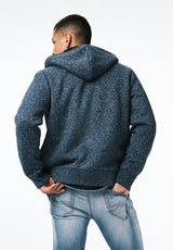 Walmick Men's Full-Zip Knit Hooded Jacket with Sherpa Lining color MIRAGE