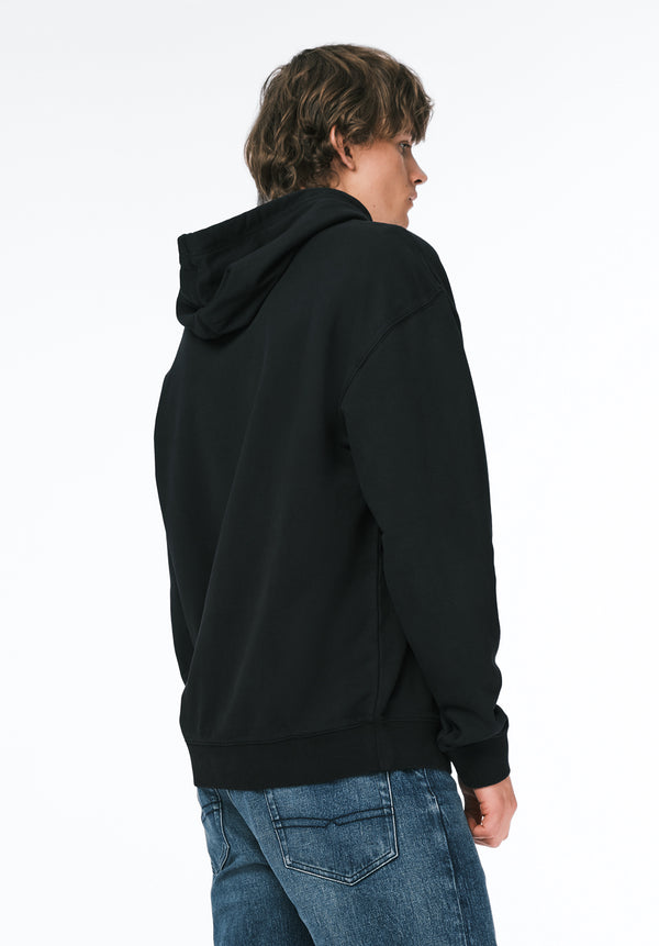 Finley Men's Relaxed Hooded Sweatshirt color BLACK