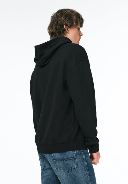 Finley Men's Relaxed Hooded Sweatshirt color BLACK