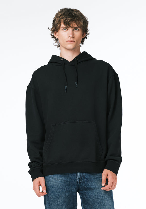 Finley Men's Relaxed Hooded Sweatshirt color BLACK