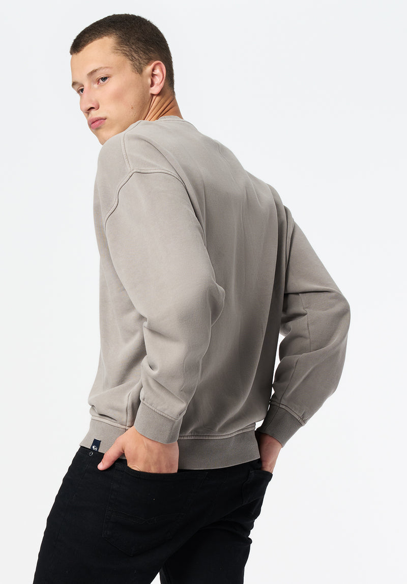 Famke Men's Relaxed Crewneck Sweatshirt color DRIFTWOOD