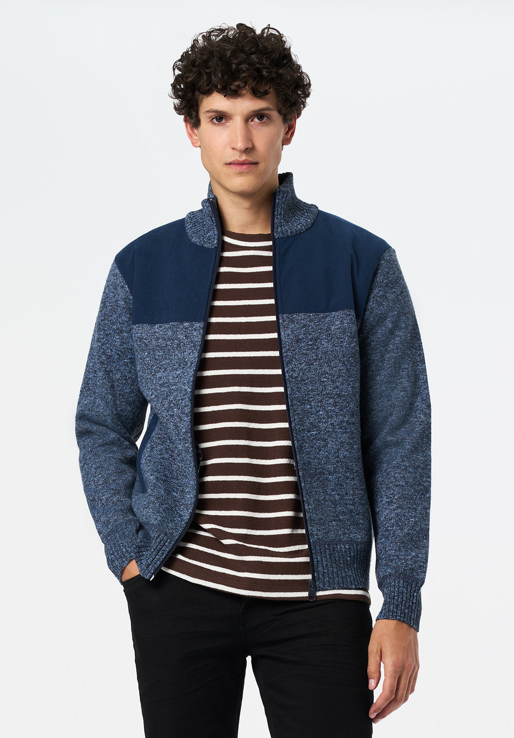 Wando Men's Full-Zip Knit Jacket, Whale – Buffalo Jeans CA