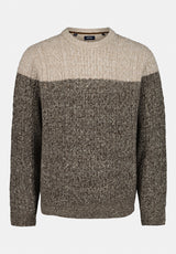 Wintor Men's Relaxed Colorblock Cable Knit Sweater color DUNE