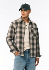 Samuel Chemise à Carreaux pour Homme à Manches Longues, Charbon - BM24753
